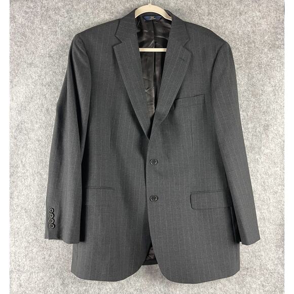 Brooks Brothers 346 Stretch Wool 2 Piece Suit Gray Striped Blazer 44R Pant 35x31 - Picture 2 of 16
